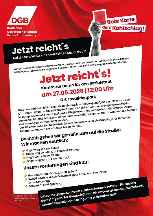 Demo-Plakat inklusive Forderungen