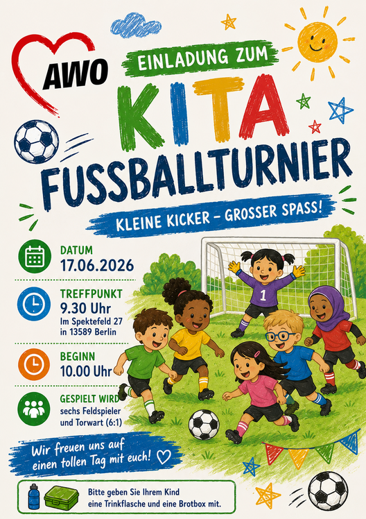Plakat zum Kita Fußballturnier