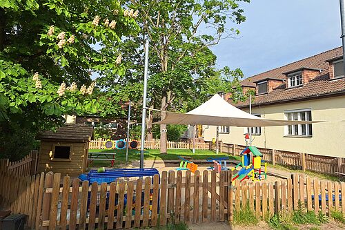 Krippenbereich im Außengelände der Kita Feldhäuschen