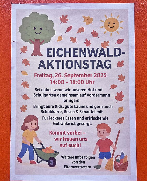 Aushang zum Eichenwald-Aktionstag
