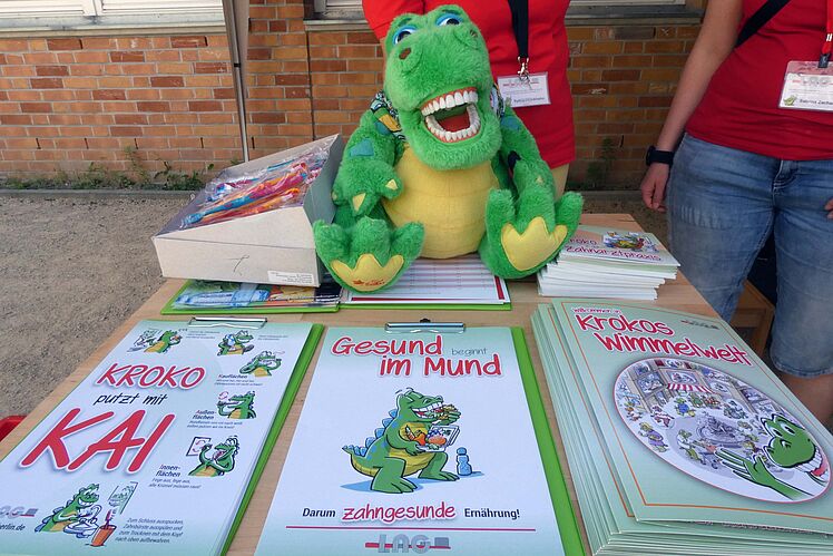 Zahnputzkrokodil Kroko und Infomaterialien