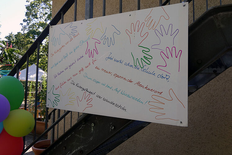 Plakat zum Abschied zukünftiger Schulkinder