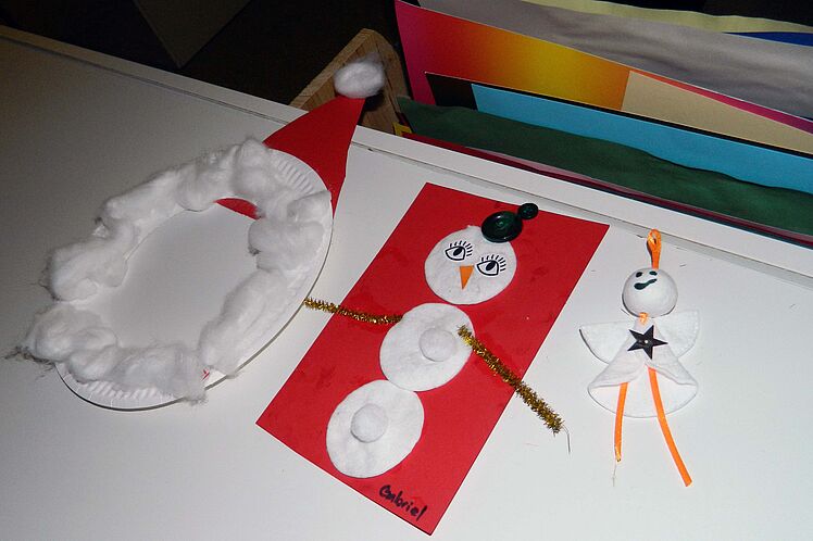 Gebastelte Schneemänner